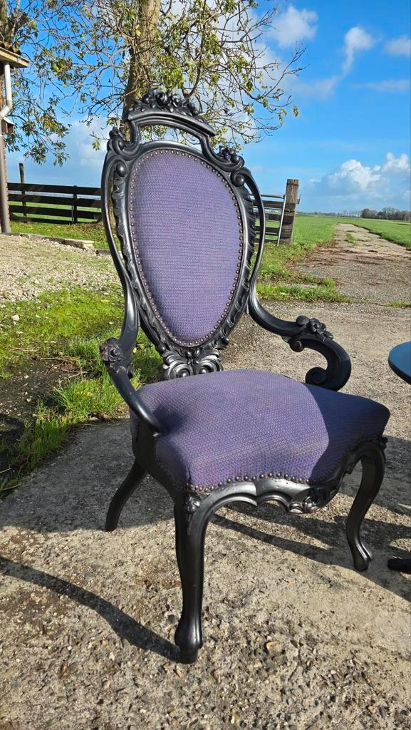 Antieke set: 2 stoelen en tafeltje, Antiek en Kunst, Antiek | Meubels | Stoelen en Banken, Ophalen