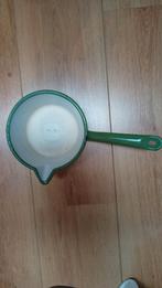 Groene emaille steelpan, Antiek en Kunst, Antiek | Emaille, Ophalen of Verzenden