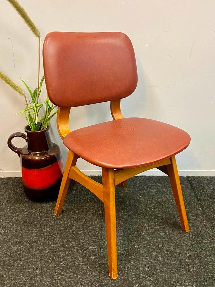 Vintage stoel jaren 60/70 retro Deens Design chair, Huis en Inrichting, Bureaustoelen, Zo goed als nieuw, Bureaustoel, Rood, Ophalen