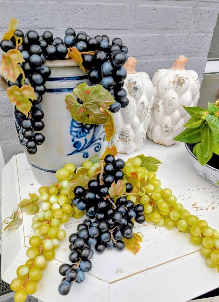Decoratieve Druiventrossen, Huis en Inrichting, Woonaccessoires | Kunstplanten en Kunstbloemen, Zo goed als nieuw, Binnen, Buiten