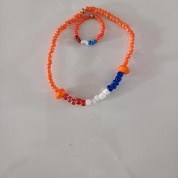 Koningsdag armbandjes & ring Handmade - rood/wit/blauw/oranj