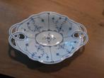 Oude broodschaal Rauenstein porselein gemerkt blauw ribbel, Ophalen of Verzenden