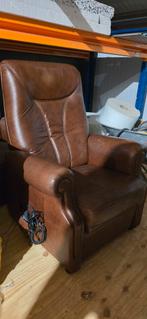 2 x elektrisch Leren zit fauteuils, Huis en Inrichting, Fauteuils, Ophalen, Zo goed als nieuw, 75 tot 100 cm