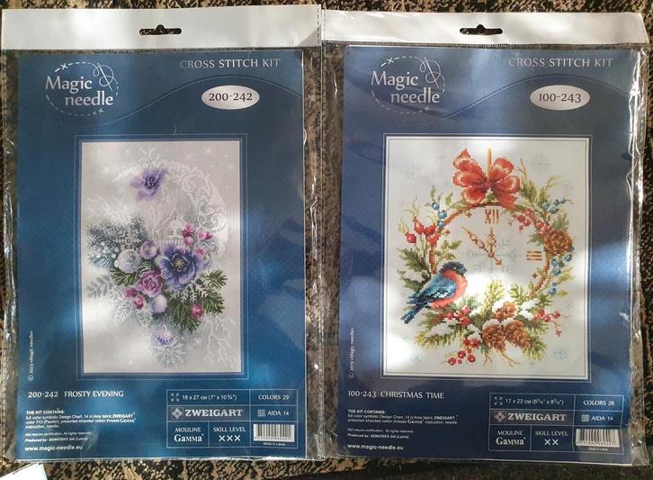 magic needle winter kerst borduurpakketten zweigart, Hobby en Vrije tijd, Borduren en Borduurmachines, Nieuw, Borduurpakket, Handborduren