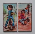 Set van 2 vintage Jolylle muurdecoraties uit de jaren `70, Antiek en Kunst, Ophalen of Verzenden