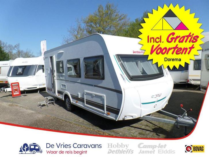 Dethleffs C'Joy 480 QLK Stapelbed Nieuwe voortent, Caravans en Kamperen, Caravans, Bedrijf, tot en met 6, 1000 - 1250 kg, Overige