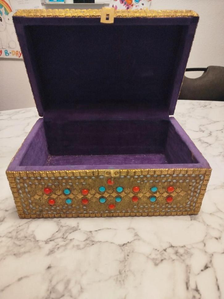 Decoratieve vintage sieradendoos, Huis en Inrichting, Woonaccessoires | Kisten, Gebruikt, Minder dan 50 cm, Minder dan 50 cm, Minder dan 50 cm