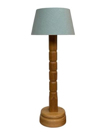 Vintage pinewood grenen tafellamp gedraaid jaren 70 design  beschikbaar voor biedingen