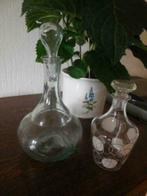 Karaf met stop - 2 stuks, Gebruikt, Overige typen, Ophalen of Verzenden, Glas