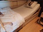 Bed, met verstelbare lattenbodem en grote lade + nachtkastje, Ophalen, Gebruikt, 90 cm, Eenpersoons