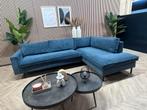 ZGAN Woood Ribstof Hoekbank - Blauw - 280 x 195, Huis en Inrichting, Banken | Bankstellen, Ophalen, 250 tot 300 cm, -, -