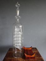 Grote Xl Fles met Glazen Schip op houder, Onbekend, Ophalen of Verzenden, Zo goed als nieuw, Onbekend