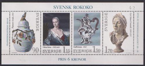 Zweden 1979 Blok Rococo Kunstvoorwerpen Buste Schilderij, Postzegels en Munten, Postzegels | Thematische zegels, Postfris, Overige thema's