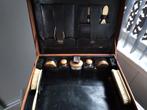 Lederen koffer oldtimer vintage reisenecessaire reisetui, Ophalen of Verzenden