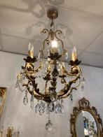 Prachtige antieke bronzen kroonluchter vol met cristal, Antiek en Kunst, Ophalen