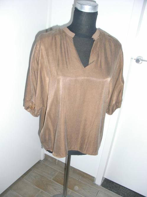 YAYA bruine blouse/top korte mouw mt 38/40, NIEUWSTAAT!, Kleding | Dames, Blouses en Tunieken, Zo goed als nieuw, Maat 38/40 (M)