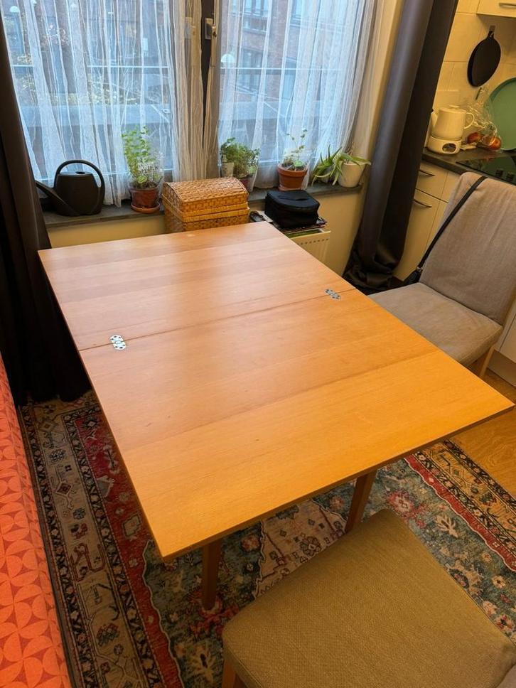 Handige uitklapbare houten keukentafel, Huis en Inrichting, Tafels | Eettafels, Gebruikt, 50 tot 100 cm, 50 tot 100 cm, Vier personen
