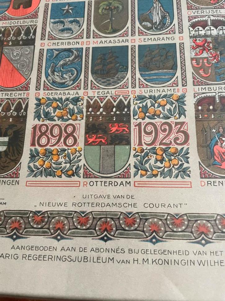 Tiete van der Laars, Wilhelmina Jubileum Litho 1923, Antiek en Kunst, Kunst | Tekeningen en Foto's, Ophalen of Verzenden