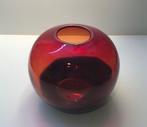 Nette glazen bol vaas in twee kleuren glas, Ophalen of Verzenden, Minder dan 50 cm, Rood, Glas