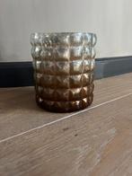 Lifestyle glazen windlicht glanzend gemêleerd bruin/zilver, Huis en Inrichting, Woonaccessoires | Kandelaars en Kaarsen, Overige materialen