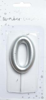Nummer Kaars - Zilver 0 - 6cm, Ophalen of Verzenden, Nieuw, Overige
