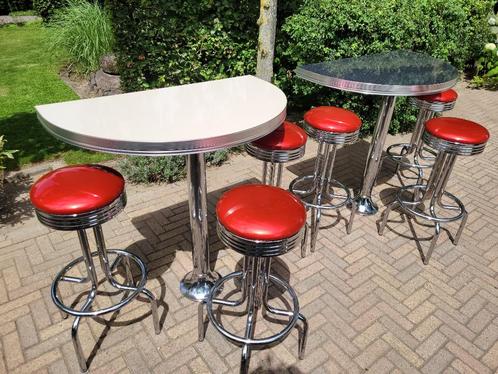 Amerikaanse barkrukken Bel Air muur bartafel fifties sixties, Huis en Inrichting, Barkrukken, Zo goed als nieuw, 60 tot 90 cm