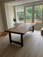 Acacia Hout Eettafel met Stalen Onderstel, Huis en Inrichting, Ophalen, 200 cm of meer, 50 tot 100 cm, Zo goed als nieuw