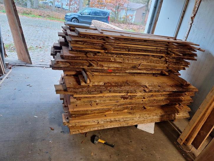 Douglas/ lariksschaaldelen 3cm x 2m, Doe-het-zelf en Verbouw, Hout en Planken, Zo goed als nieuw, Plank, Overige houtsoorten, 300 cm of meer