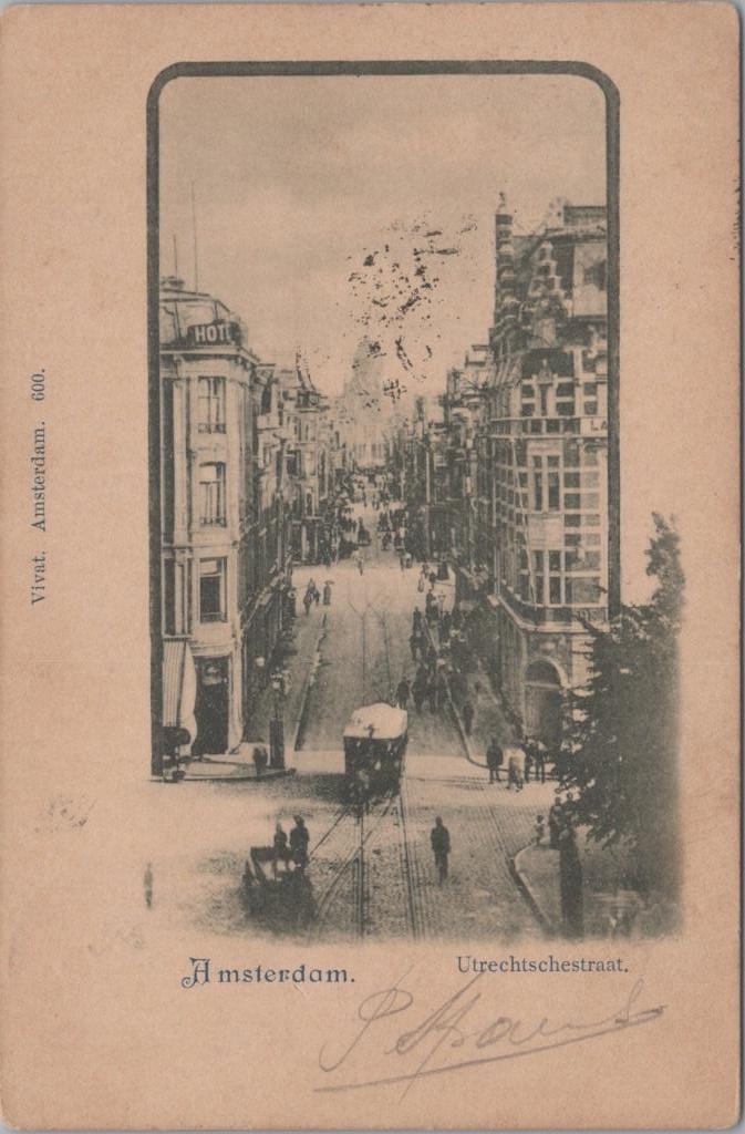 Amsterdam - Utrechtsestraat - Uitg. VIVAT No. 600 - 1901, Verzamelen, Ansichtkaarten | Nederland, Gelopen, Noord-Holland, Voor 1920