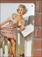 PIN UP 50s Retro Girl Metalen Wandbord Gil Elvgren, Verzamelen, Retro, Verzenden, Huis en Inrichting