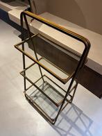 Luxe Dutchbone Etagere - Messing Goud & Glas, Huis en Inrichting, Woonaccessoires | Etagères, Ophalen of Verzenden, Gebruikt