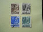 Indonesie 1952 Dansers serie 4 stuks 60 - 90 Sen gestempeld, Ophalen of Verzenden, Gestempeld, Zuidoost-Azië