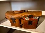 Vintage leren aktetas, Gebruikt, Bruin, Leer, Ophalen