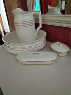 Lampet stel creme met goudkleurige bies, Antiek en Kunst, Ophalen of Verzenden