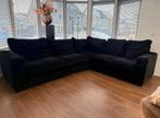 Velvet zwarte hoek bank 280x30, Ophalen of Verzenden, Zo goed als nieuw