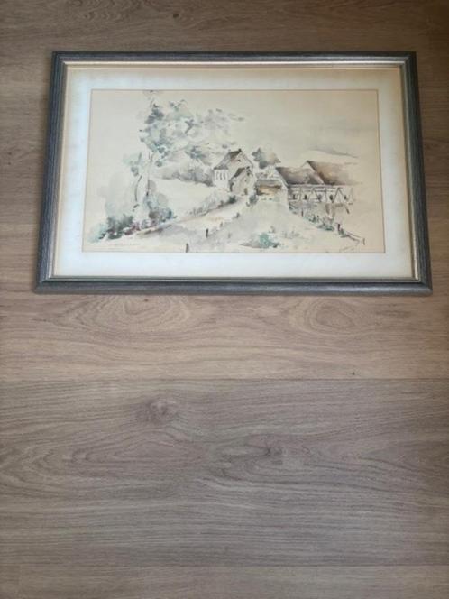 Originele aquarel – G. van der Sterre – Vernelsberghoeve Epe, Antiek en Kunst, Kunst | Schilderijen | Klassiek, Ophalen