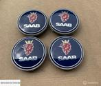 Saab Naafkap set 63mm blauw zeer mooi orgineel formaat, Nieuw, Ophalen of Verzenden