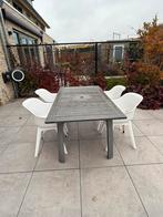 Tuintafel met  4 stoelen, Tuin en Terras, Tuinsets en Loungesets, Ophalen, 4 zitplaatsen, Gebruikt, Eettafel