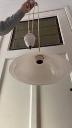 Heel mooie lamp, schippertje, met katrol, melkglas, Ophalen of Verzenden, Zo goed als nieuw