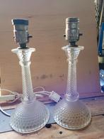 Vintage Glazen Lampen Set - 27cm, Gebruikt, Vintage, Ophalen of Verzenden, Glas