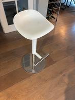 Witte Janinge barkruk, Ophalen, Kunststof, Met voetsteun, 60 tot 90 cm