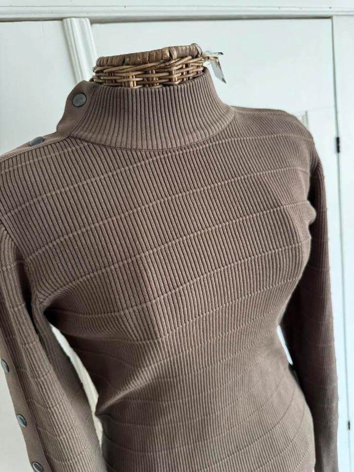 Shoeby Ribbelshirt - Bruin/Grijs - Maat M - Nieuw, Kleding | Dames, Truien en Vesten, Nieuw, Maat 38/40 (M), Bruin, Ophalen of Verzenden