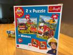 Brandweerman Sam Puzzels & Memoryspel, Ophalen, 10 tot 50 stukjes, Gebruikt, 2 tot 4 jaar