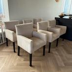 6 eetkamerstoelen MK Design beige zwart, Huis en Inrichting, Stoelen, Ophalen, Zo goed als nieuw, Overige kleuren, Vijf, Zes of meer stoelen