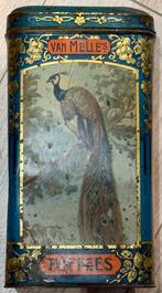 Vintage Van Melle Toffee Blik met Pauw en Papegaai, Verzamelen, Blikken, Ophalen of Verzenden, Gebruikt, Overige, Overige merken