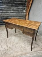 Oud bureau schrijftafel met lades berkenhout 30s, Ophalen of Verzenden
