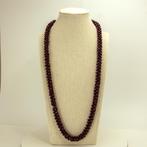 Vintage Collier 64cm | Dieprode Granaten, Verzenden, Gebruikt, Rood, Steen of Mineraal