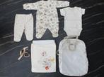 Biologische Happy Bird 4-delige newbornset met rugtas ecru, Kinderen en Baby's, Babykleding | Maat 50, Nieuw, Ophalen of Verzenden