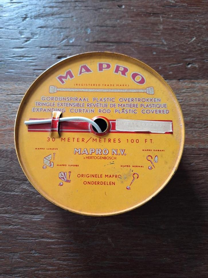 Vintage Mapro Gordijnroede Blik - 18cm Doorsnee, Huis en Inrichting, Stoffering | Gordijnen en Lamellen, Ophalen of Verzenden
