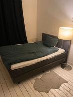 Tweepersoons boxspring 160x210 met hoofdbord en topper, Ophalen, Gebruikt, Tweepersoons, 200 cm